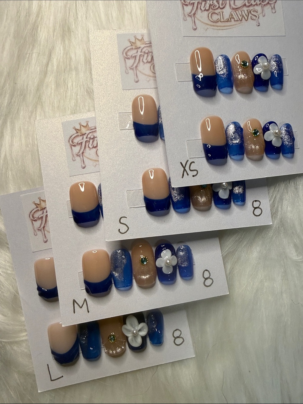Blue French Ombre Press-On Nails